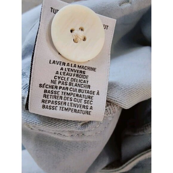 Oat New York High Waist Wide Leg Raw Hem Light Wash Jeans 12 (31x30) NWT - Picture 9 of 11